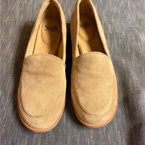 Sofft Beige Suede Slip-On Suede Loafers Size 7.5 EUC
